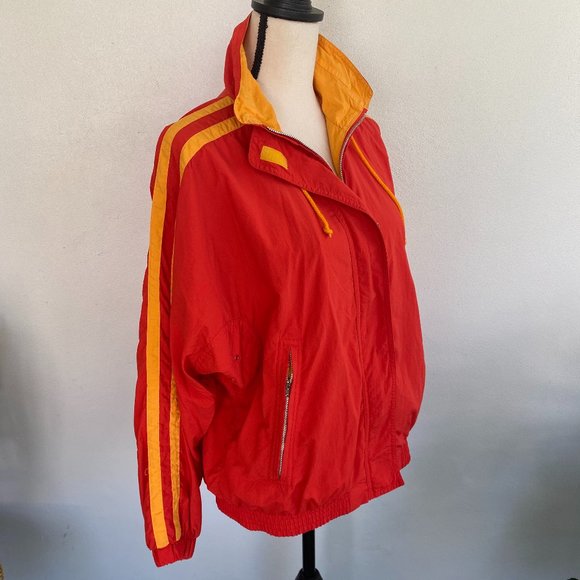 Vintage Red & Yellow Windbreaker Bomber Jacket - Picture 2 of 11